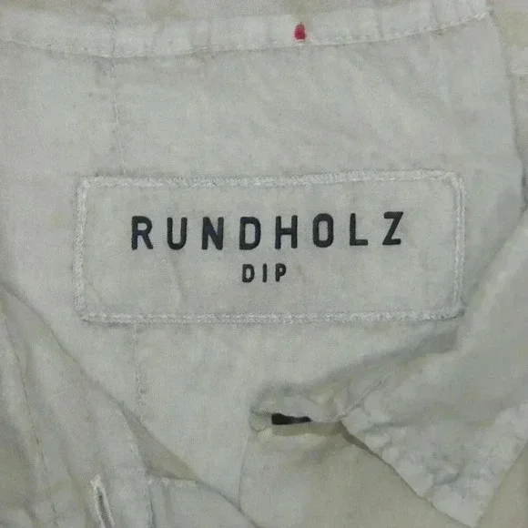 Rundholz Dip Lagenlook Tunic Dress Tan Oversized Large Pocket Button Up One Size